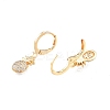 Clear Cubic Zirconia Pineapple Dangle Leverback Earrings EJEW-N012-99-3