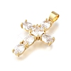 Brass Cubic Zirconia Pendant ZIRC-C021-33G-2