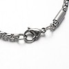 Tarnish Resistant 304 Stainless Steel Box Chain Bracelets BJEW-M125-01P-2