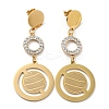 Ion Plating(IP) Golden 304 Stainless Steel Geometry Dangle Stud Earrings EJEW-D083-10A-G-1