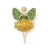 Butterfly Dancer Enamel Pin with Rhinestone JEWB-P016-01G-01-3