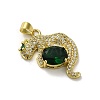 Rack Plating Brass Micro Pave Cubic Zirconia Pendants KK-A210-01A-G-1