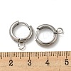 Tarnish Resistant 201 Stainless Steel Huggie Hoop Earring Findings STAS-P283-01Y-P-3