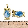 Natural Banded Agate(Dyed & Heated) Pendant KK-F887-02G-11-3