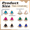 12Pcs 6 Colors Glass Rhinestone Pendants FIND-LP0004-18-2