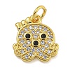 Marine Theme Rack Plating Brass Micro Pave Cubic Zirconia Pendants KK-I718-28G-03-1