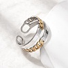 Adjustable 304 Stainless Steel Cuff Rings for Women RJEW-B150-01GP-04-3
