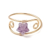 Copper Wired Gemstone Finger Rings RJEW-JR00978-4