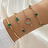 4Pcs 4 Styles Alloy Chain Bracelet & Bangle Set for Women WG6073F-02-1