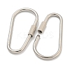 Non-Tarnish 304 Stainless Steel Screw Carabiner Lock Charms STAS-C092-09A-P-2