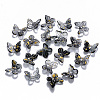 Transparent Spray Painted Glass Charms GLAA-T016-22E-1