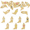 12Pcs 304 Stainless Steel Enamel Pendants STAS-TA0005-75A-1
