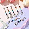 7Pcs Natural & Synthetic Gemstone Pendant Decoration HJEW-CJ00057-5