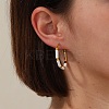 Golden 304 Stainless Steel Hoop Earrings with Enamel SQ2543-2-4
