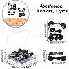 12Pcs 3 Colors Food Grade Eco-Friendly Silicone Focal Beads SIL-CA0001-28-2