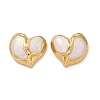 Heart 304 Stainless Steel Enamel Stud Earrings LS-EJEW-M105-03G-2