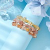 3Pcs Natural Red Aventurine & Natural Sunstone & Natural Topaz Jade Chip Beaded Stretch Bracelet Sets BJEW-JB10867-2