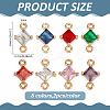 16Pcs 8 Colors Transparent Glass Links/Connectors GLAA-ME0001-12-2