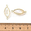 Brass Pave Natural White Shell Connector Charms KK-E794-01G-10-3
