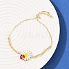 Brass Box Chain Slider Bracelets BJEW-P360-01G-3