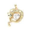 Brass Micro Pave Cubic Zirconia Pendants ZIRC-I071-20G-1