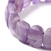 Natural Amethyst Oval Beaded Stretch Bracelet G-E010-01W-3