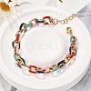 304 Stainless Steel Cable Chains Bracelets BJEW-P351-03G-1