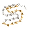 11MM Two Tone 304 Stainless Steel Oval Link Chain Necklaces for Men Women NJEW-A070-01GP-2