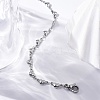 Tarnish Resistant 304 Stainless Steel Heart Link Bracelets X-BJEW-M121-03P-3