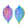 Ion Plating(IP) 201 Stainless Steel Filigree Pendants STAS-S118-072-1