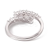 Clear Cubic Zirconia Open Cuff Ring RJEW-F124-04P-3