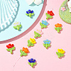12Pcs 6 Colors Handmade Lampwork Beads LAMP-PA0001-04-5