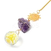 Wire Wrapped Nuggets Natural Amethyst Pendant Decorations HJEW-C008-03B-G-2