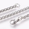 Tarnish Resistant 304 Stainless Steel Wheat Chain Bracelets LS-BJEW-P235-14P-3
