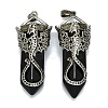 Natural Obsidian Faceted Pointed Bullet Big Pendants G-Q165-02AS-02-1