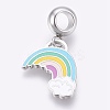 304 Stainless Steel European Dangle Charms STAS-O097-15P-1