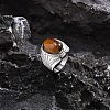Oval Natural Tiger Eye Finger Rings PW-WG14D78-05-1