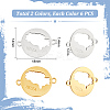 12Pcs 2 Colors 201 Stainless Steel Connector Charms STAS-UN0048-28-2