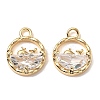 Brass Micro Pave Cubic Zirconia Charms KK-A259-27G-01-1