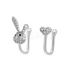 Rabbit Heart Brass Micro Pave Clear Cubic Zirconia Clip on Nose Rings FS-WGAE293-03-2
