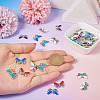 36Pcs 6 Colors Alloy Enamel Connector Charms ENAM-TA0001-97-5