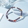 Chakra Theme Natural Mixed Stone Round Beads Stretch Bracelet BJEW-JB07248-4