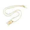 Brass Pave Shell Rectangle Saint Benedict Medal Pendants Necklaces for Women NJEW-Z053-01G-01-4