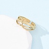 304 Stainless Steel Open Cuff Rings for Women RJEW-K309-19G-3