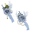 2Pcs 2 Styles Silk Cloth Imitation Rose Wrist Corsage AJEW-DR0002-08-1