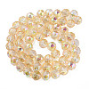 Electroplate Transparent Glass Beads Strands EGLA-N002-34B-C07-2