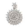 Rack Plating Brass Micro Pave Cubic Zirconia Pendants KK-T072-19P-1