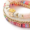 Polymer Clay Heishi Beads Stretch Bracelets Set BJEW-JB07194-9