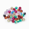 Round Two Tone Crackle Glass Beads X-CCG-Q002-6mm-M-1
