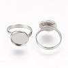 Adjustable 304 Stainless Steel Finger Rings Components STAS-L193-P-12mm-2